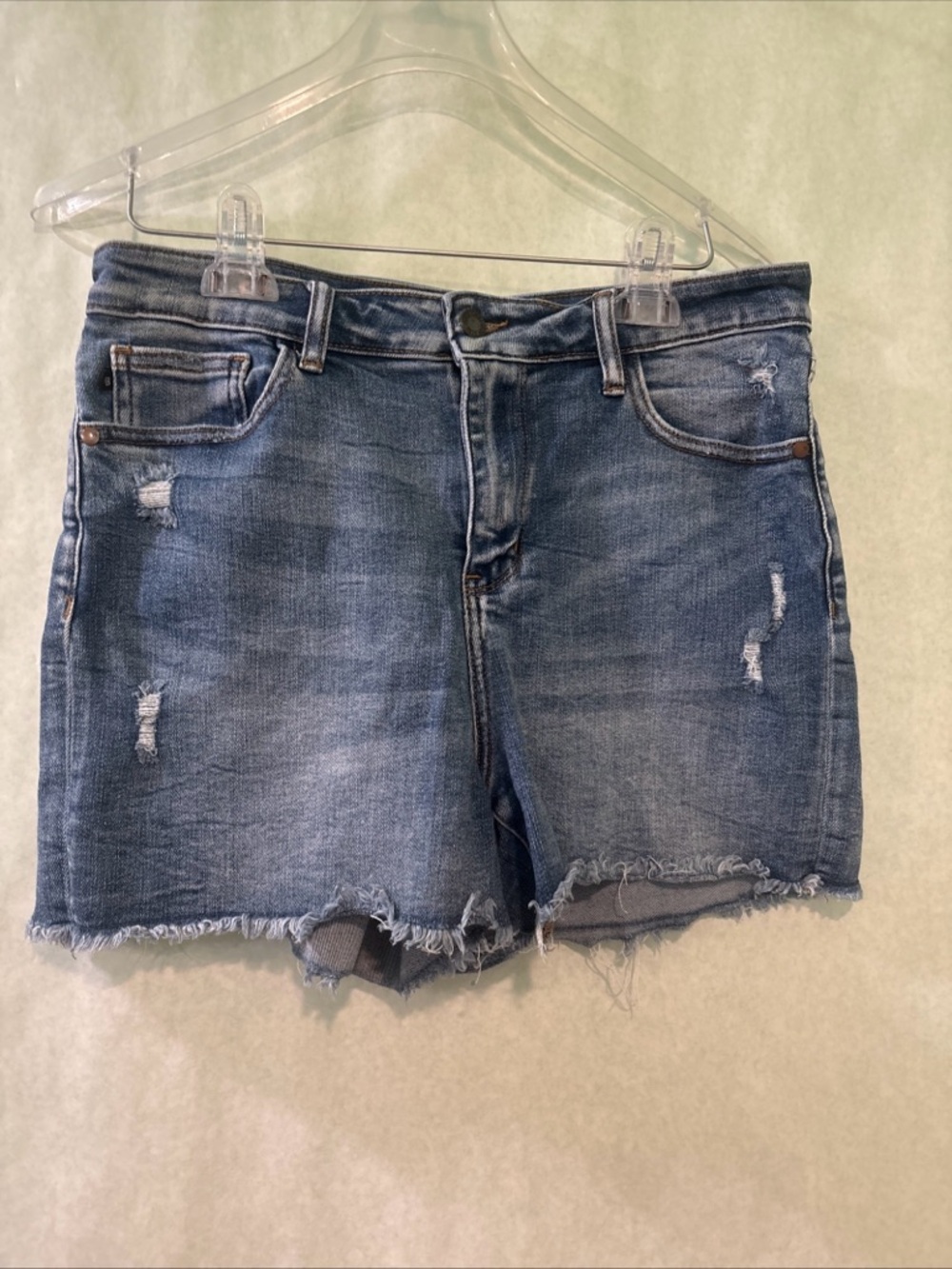 Judy Blue Light Blue Distressed Denim Cutoff Shorts